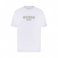 Camiseta con Logotipo Bordado  GUESS