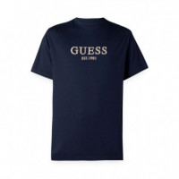 Camiseta con Logotipo Bordado  GUESS