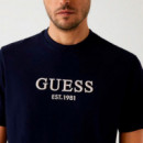 Camiseta con Logotipo Bordado  GUESS