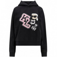Sudadera Mujer KARL LAGERFELD Ikonik Varsity Hoodie