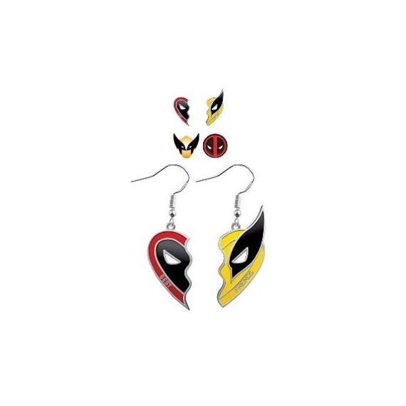 Set 3 Pendientes Deadpool y Lobezno Marvel  GRUPO ERIK