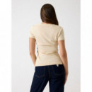 Camiseta Logotipo Triángulo Pitón Corte Slim de GUESS