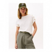 Gold Button Ss Tee Ivory Silk  TOMMY HILFIGER