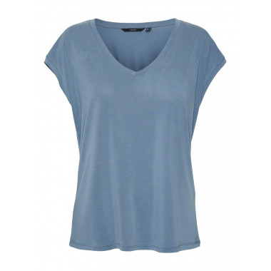 Camisetas Mujer Camiseta Filli Básica de Mujer VERO MODA Cuello Pico China Blue
