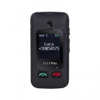 TREVI Flex Plus 55 Telefono Movil Senior Negro Cuatribanda, Doble pantalla, SOS, Radio FM, BT