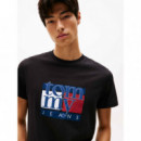 Camiseta Slim con Logo Gráfico de Tommy Jeans  TOMMY HILFIGER