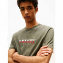 Camiseta de Punto con Logo y Cuello Redondo de Tommy Jeans  TOMMY HILFIGER