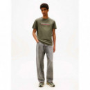 Camiseta de Punto con Logo y Cuello Redondo de Tommy Jeans  TOMMY HILFIGER