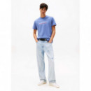 Camiseta de Punto con Logo y Cuello Redondo de Tommy Jeans  TOMMY HILFIGER