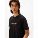 Camiseta de Punto con Logo y Cuello Redondo de Tommy Jeans  TOMMY HILFIGER