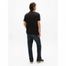 Camiseta de Punto con Logo y Cuello Redondo de Tommy Jeans  TOMMY HILFIGER