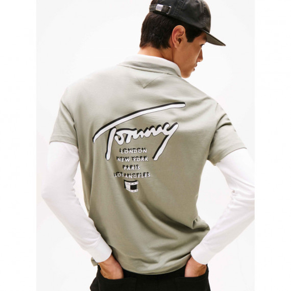 Camiseta Signature de Punto con Logo Trasero de Tommy Jeans  TOMMY HILFIGER