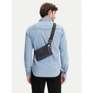 MILANO FLAT BUMBAG W FRT PKT BLACK