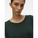 Camisetas Mujer Camiseta VERO MODA Plain Pine Grove Dark Green