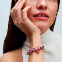 Charm Colgante de Cristal de Murano Rosa y Amarillo Mariposa 782698C01  PANDORA