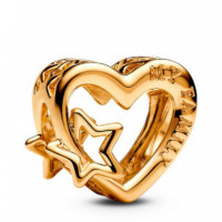 Charm Openwork Family Heart & STAR762829C00  PANDORA