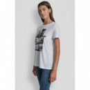 Camiseta Fotográfica con Logo Adornado de DKNY