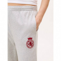 Wide Leg Pants Light Grey Heather  TOMMY HILFIGER