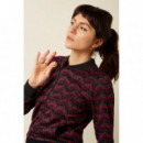 Chaqueta Mujer Chaqueta KING LOUIE Bessie Estelle Zigzag Bordeaux Red