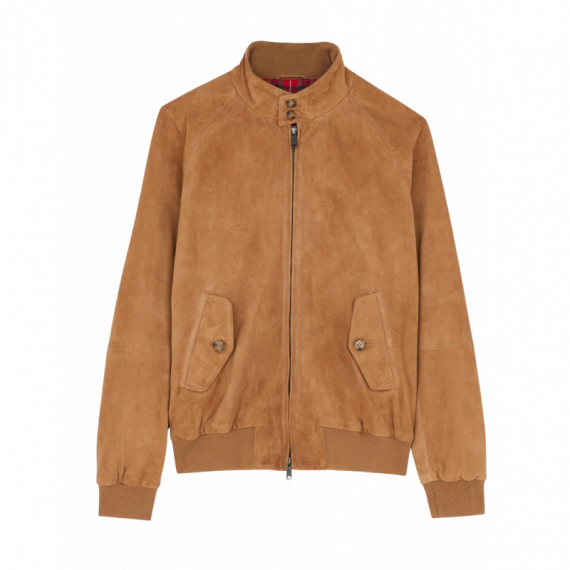 Chaquetas Hombre Chaqueta BARACUTA Harrington G9 Suede Tobacco