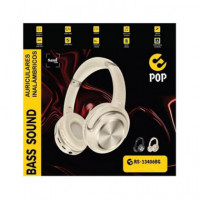 SAMI Auricular De Casco Bluetooth RS-13406 POP Beig Plegable Radio Fm,Micro Sd,Aux In