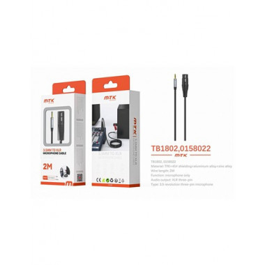 MTK Cable Audio Xlr a Mini Jack 3.5MM 2MTRS TB1802