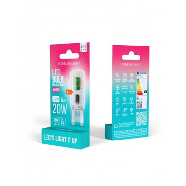 FOREVER Light Bombilla Led G9 F 2.2W 4000K 20 Lumenes Luz Blanca
