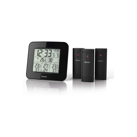 HAMA Estacion Metereologica con Sensor Exterior Negro 186311