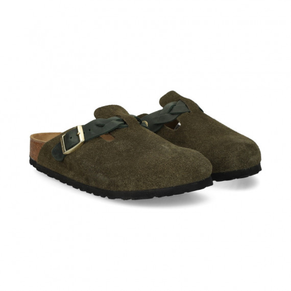 Zueco Hebilla+trenza ante Verde  BIRKENSTOCK