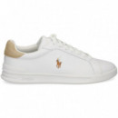 Talon ante Deportivo Piel Blanco  POLO RALPH LAUREN