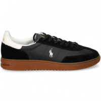 Talon Blanco Deportivo Ante+piel Negro  POLO RALPH LAUREN