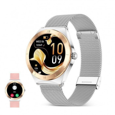 KSIX Smartwatch Lya Amoled 1.19" 2 Correas Plata