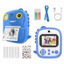 Cámara Infantil KOOLTECH IKIDS3 Azul con Impresión Instantánea 1080P, Pantalla de 2.4", Cámaras Duales y Juegos Integrados