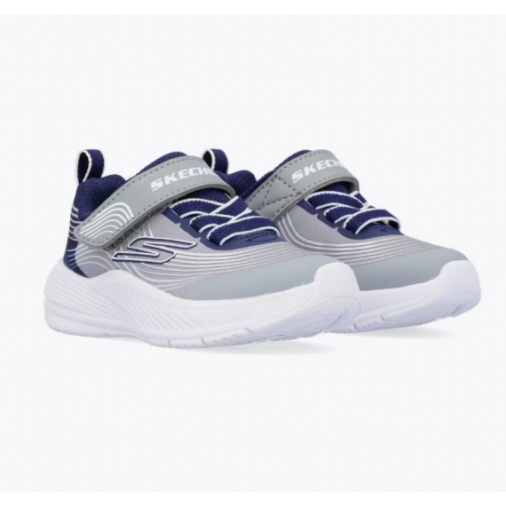 Microspec Advance Navy, Gray, & White Textile / Navy Synthetic / Gray Trim SKECHERS