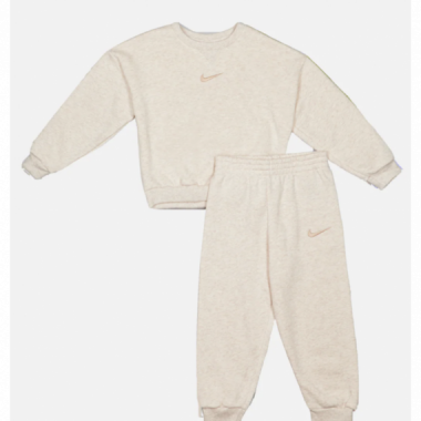 Nkn Essential Fleece Crew Set Pale Ivory Heather NIKE