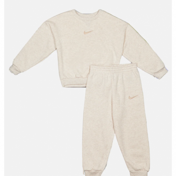 Nkn Essential Fleece Crew Set Pale Ivory Heather NIKE