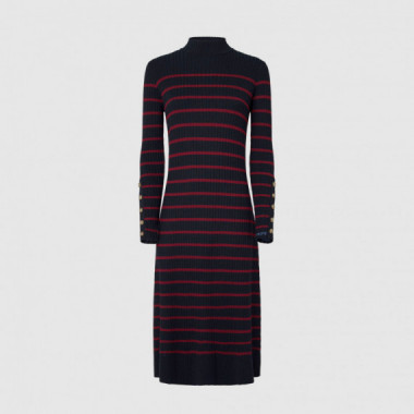PEPE JEANS Vestido Harlem Dress MIDI de Manga Larga PL953587-594