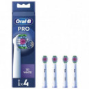 BRAUN Oral-b Cabezal de Recambio 3D Pro Clean Pack de 4 (EB18PRX-4)