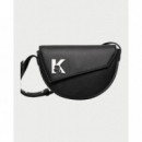 Klj Geo Saddle Bag Leather Black  KARL LAGERFELD