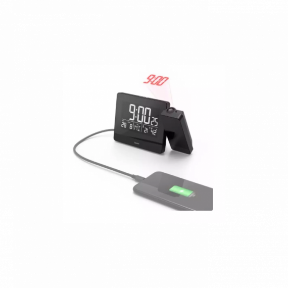 Reloj Despertador de Proyección HAMA Plus Charge Negro