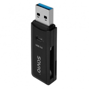 SAVIO Lector de Tarjetas Sd - USB 3.0 Negro