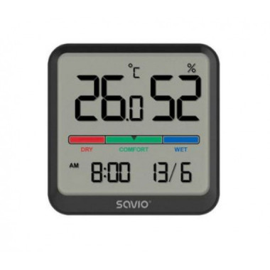 SAVIO Sensor Temperatura y Humedad CT-01/B Negro