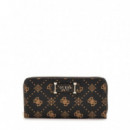 Silia Slg Medium Zip Espresso Logo  GUESS