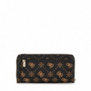 Silia Slg Medium Zip Espresso Logo  GUESS