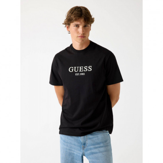 Cn Ss Embroidery Log Jet Black A996  GUESS