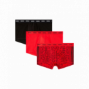 Ropa Interior Pack de 3 Calzoncillos DIESEL Boxers Damien Rojo / Negro