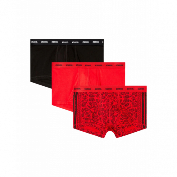 Ropa Interior Pack de 3 Calzoncillos DIESEL Boxers Damien Rojo / Negro