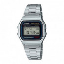 CASIO A158WA-1D Reloj Digital Retro – Acero Inoxidable, Cronómetro, Alarma, Luz Led