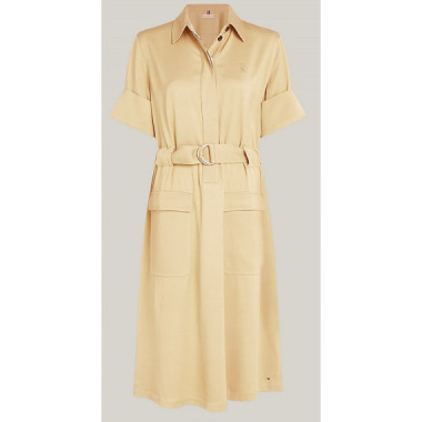 TOMMY HILFIGER - Smd Af Fluid Utlty MIDI Ss Dress - Abb - F|WW0WW42728/ABB