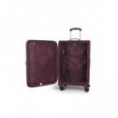 GABOL Maleta Viaje Mediana con 4 Ruedas Poliester Zambia Rojo 69X41X29,5/32 Cm